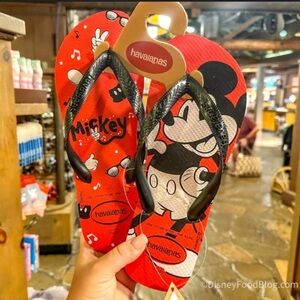 Havaianas Mickey Mouse Red Flip Flops Size 13